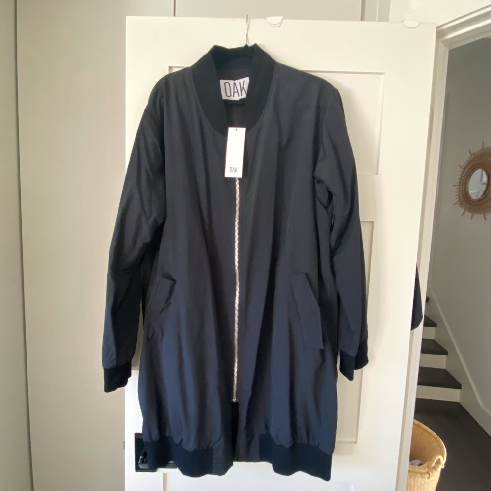 Oak Long Zip Bomber - Black - L